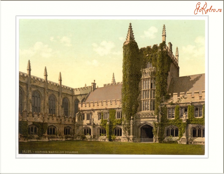 Англия - Magdalen College Founders Tower and Cloisters Oxford England Великобритания,  Англия,  Юго-Восточная Англия