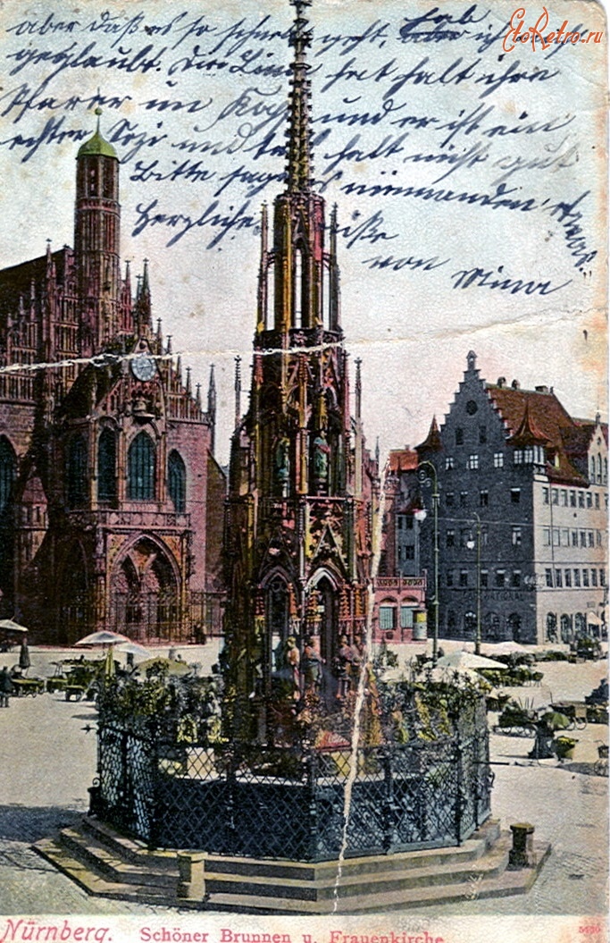 Нюрнберг - N?rnberg. Sch?ne Brunnen und Frauenkirche Германия