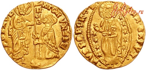 Старинные деньги (бумажные, монеты) - Italy, Papal States. Roman Senate. 13th-14th century.  AV Ducat (20mm, 3.51 g, 12h).