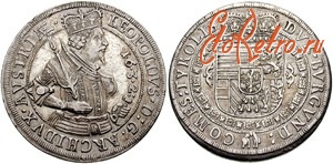 Старинные деньги (бумажные, монеты) - Австрийский талер эрцгерцога Леопольда, 1632 год