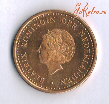 Старинные деньги (бумажные, монеты) - 1 гульден нидерландских Антильских островов, аверс