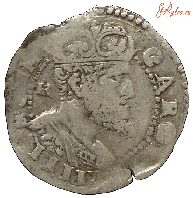 Старинные деньги (бумажные, монеты) - НЕАПОЛЬ, Карл V, карлино 1528-1546 гг