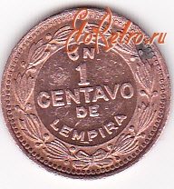 Старинные деньги (бумажные, монеты) - 1 сентаво 1992г.Гондурас.
