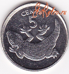 Старинные деньги (бумажные, монеты) - 5 центов 1979г.Кирибати.