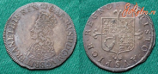 Старинные деньги (бумажные, монеты) - Английская монета периода 1660-1685 годов