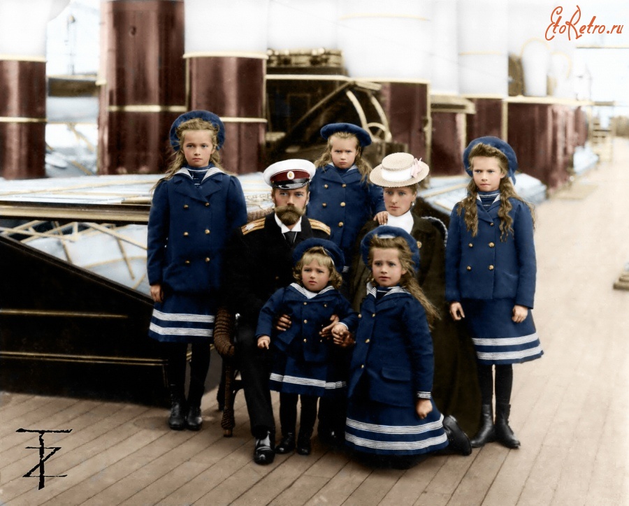 Ретро знаменитости - Семья Николая II на борту Императорской яхты 