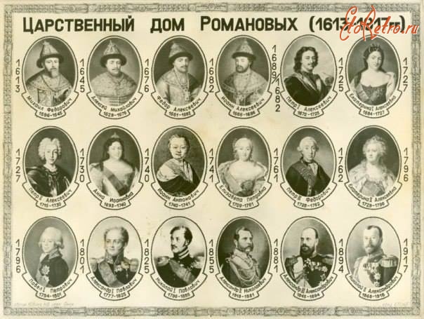 Ретро знаменитости - Царственный дом Романовых (1613-1917)
