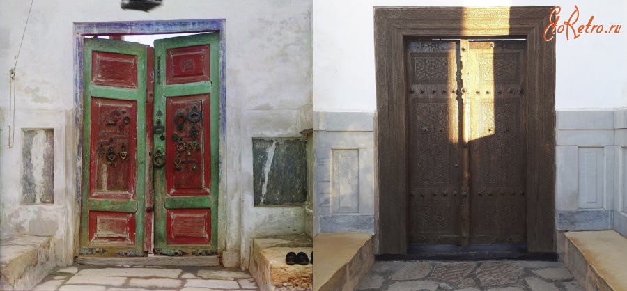 Узбекистан - Фотосравнения. Бухара. Входные ворота в царскую усыпальницу Богоэддин, 1911-2017