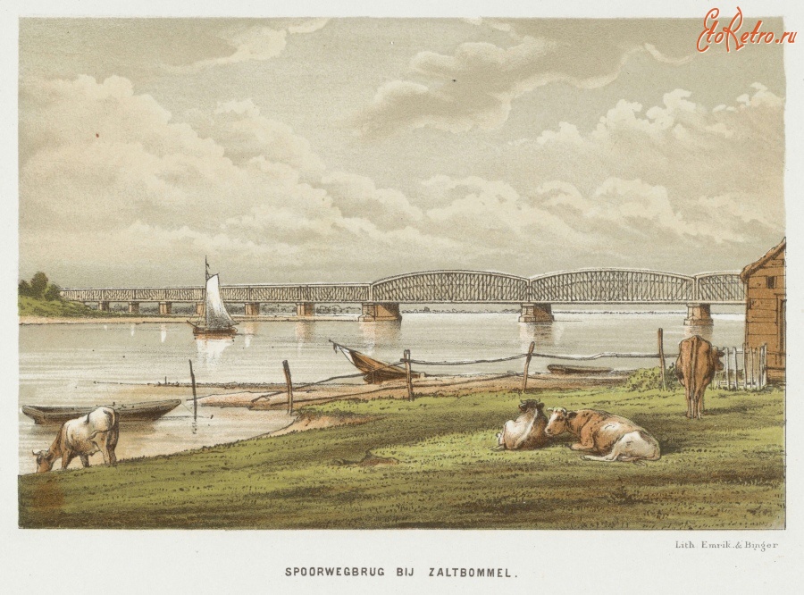 Нидерланды - Вальбургский мост близ Залтбоммеля в Нидерландах