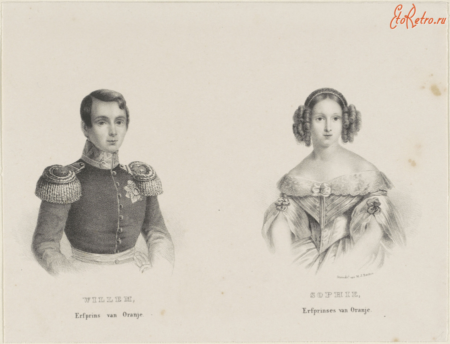 Пресса - Портрет Вильгельма III и Софии Вюртембергской
