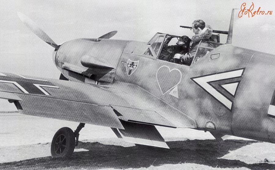 Авиация - Райнхард Зайлер в своём Messerschmitt Bf-109F-4.