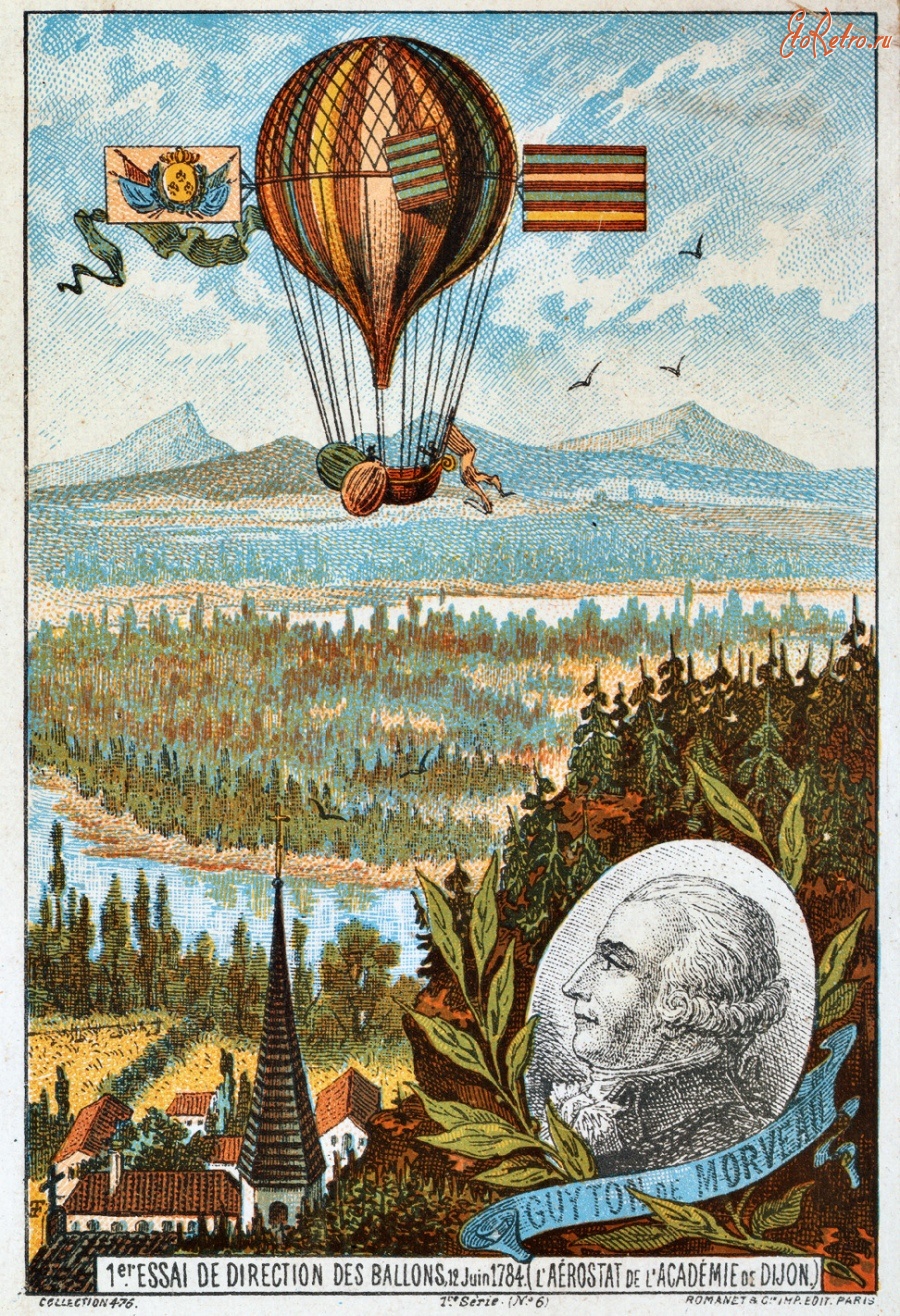 Авиация - Первое испытание воздушного шара Гайтана де Морвеа, 1784
