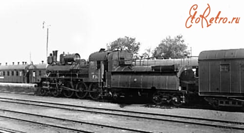 Железная дорога (поезда, паровозы, локомотивы, вагоны) - Паровоз серии Уу с почтовым поездом на ст.Саратов.1927г.