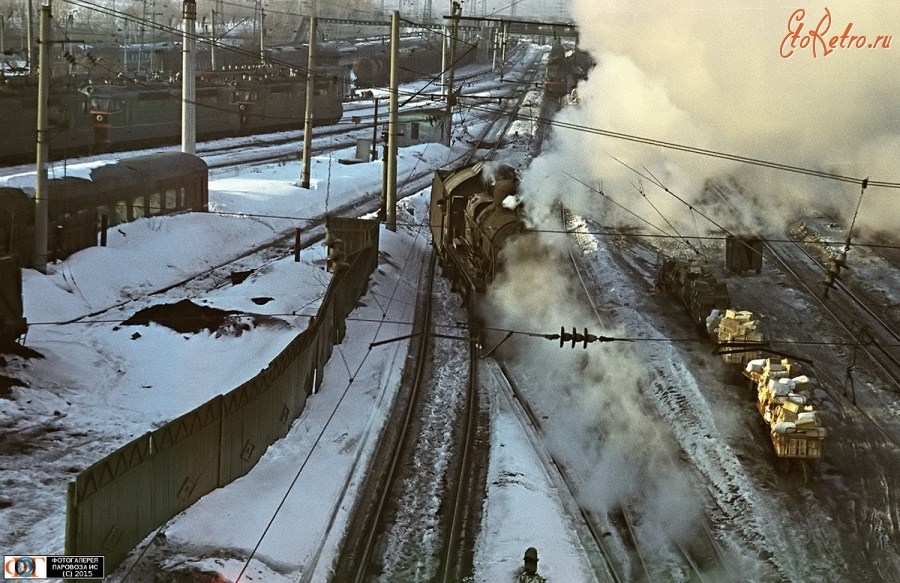 Железная дорога (поезда, паровозы, локомотивы, вагоны) - Паровоз Эр 772-19 на станции Казань.