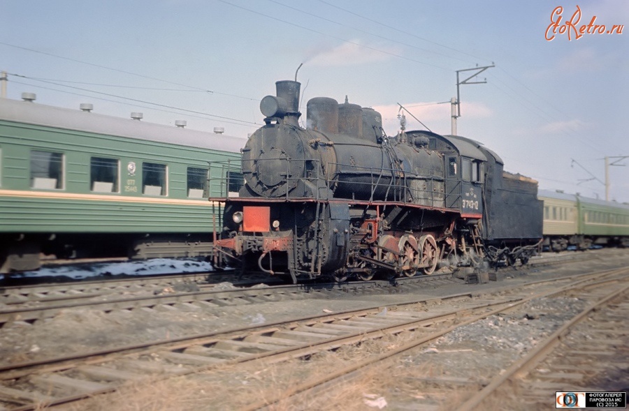 Железная дорога (поезда, паровозы, локомотивы, вагоны) - Паровоз Эр743-12 на хозяйственных работах по ст.Тюмень.