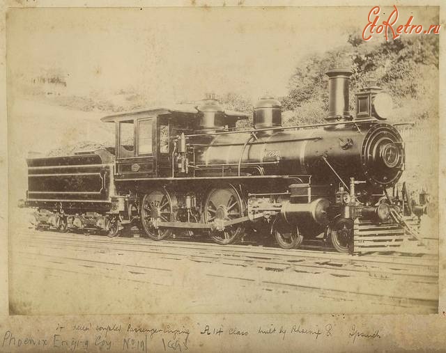 Железная дорога (поезда, паровозы, локомотивы, вагоны) - Паровоз класса А14 №284 типа 2-2-0,Австралия