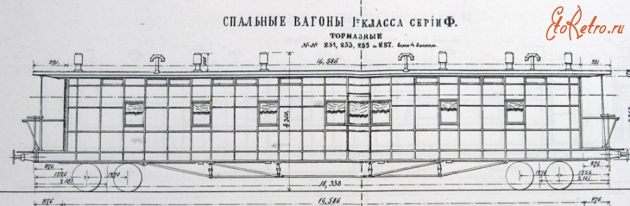 Железная дорога (поезда, паровозы, локомотивы, вагоны) - Схема спального вагона I класса серии Ф Николаевской ж.д.