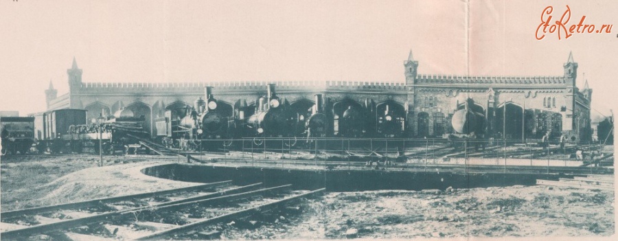 Железная дорога (поезда, паровозы, локомотивы, вагоны) - Паровозное депо на станции Грозный