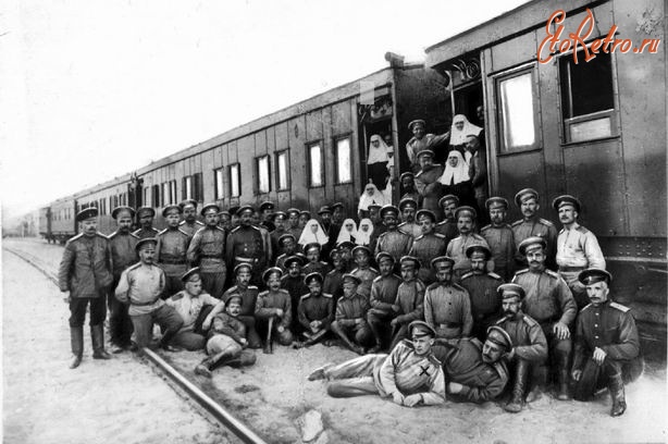 Железная дорога (поезда, паровозы, локомотивы, вагоны) - Команда Полевого Царскосельского военно-санитарного поезда №143