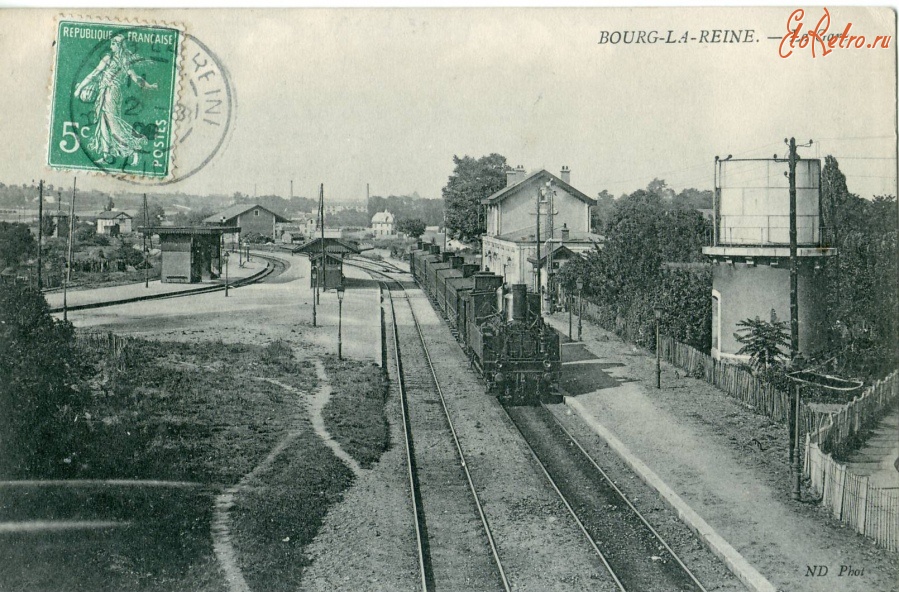 Железная дорога (поезда, паровозы, локомотивы, вагоны) - Поезд на станции Bourg-la-Reine,Франция
