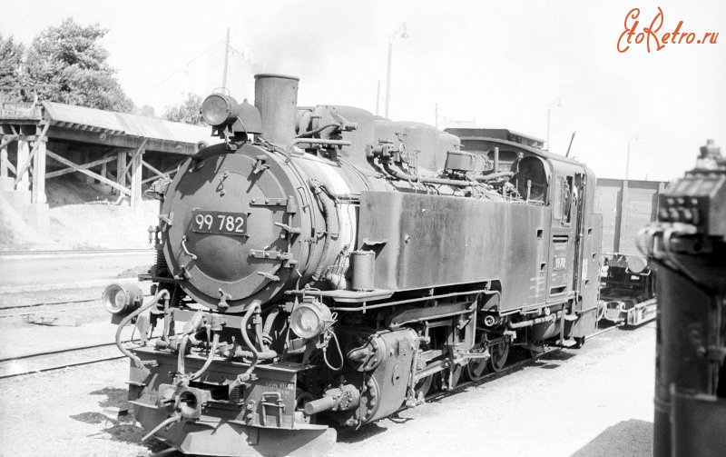 Железная дорога (поезда, паровозы, локомотивы, вагоны) - Узкоколейный танк-паровоз 99 782 постройки 1952г.
