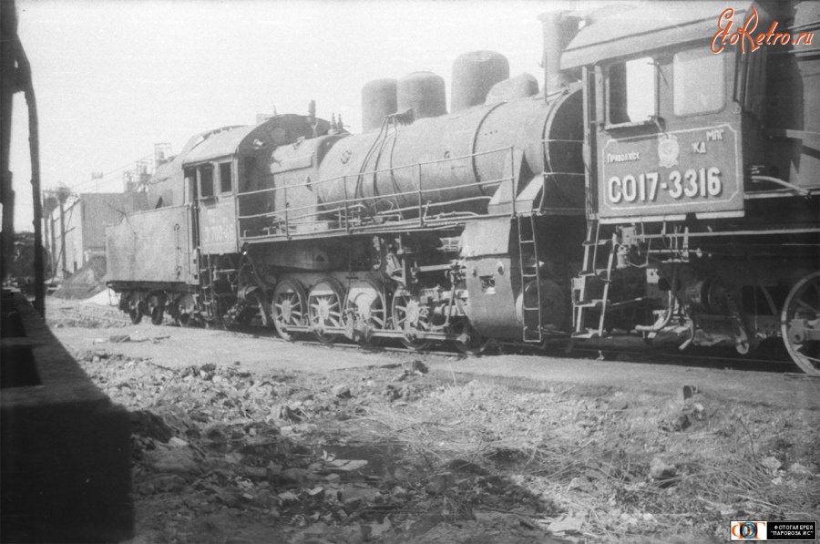 Железная дорога (поезда, паровозы, локомотивы, вагоны) - Паровозы Эу700-46 и СО17-3316 на ст.Астрахань-II