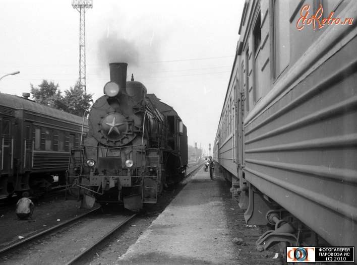 Железная дорога (поезда, паровозы, локомотивы, вагоны) - Паровоз Эр на маневрах,ст.Кулунда Западно-Сибирской ж.д.