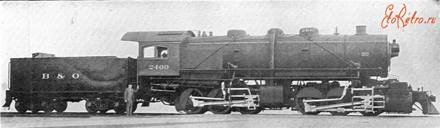 Железная дорога (поезда, паровозы, локомотивы, вагоны) - Первый американский паровоз системы Маллета 0-3-3-0 №2400 Балтимор и Огайо ж.д.