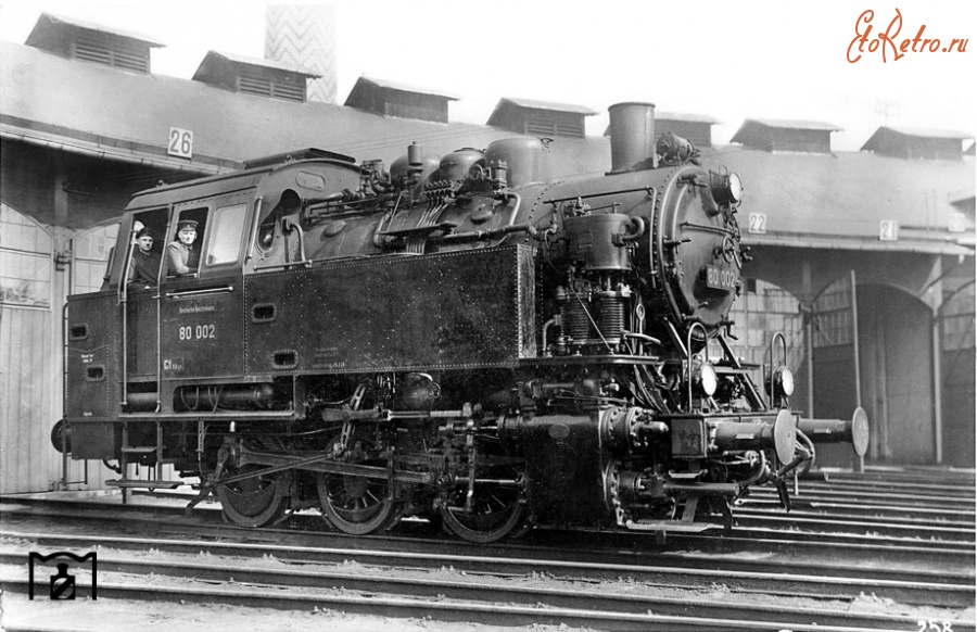 Железная дорога (поезда, паровозы, локомотивы, вагоны) - Маневровый танк-паровоз BR80-002 типа 0-3-0
