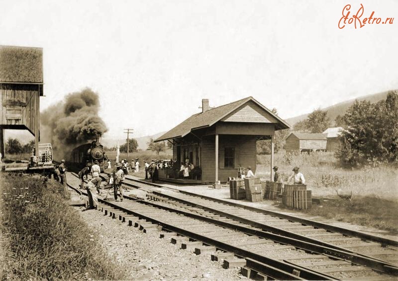 Железная дорога (поезда, паровозы, локомотивы, вагоны) - Станция Boiceville Ольстер и Делавэр ж.д.