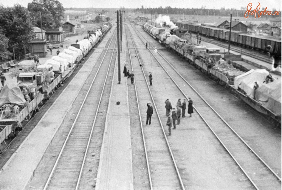 Железная дорога (поезда, паровозы, локомотивы, вагоны) - Станция Нара в июне 1941 года