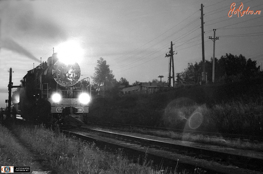 Железная дорога (поезда, паровозы, локомотивы, вагоны) - Паровоз Су213-58 на ст.Монетная
