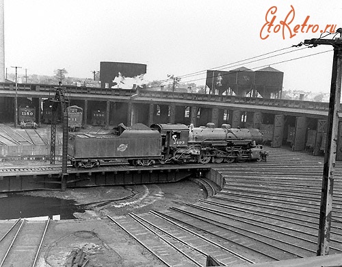 Железная дорога (поезда, паровозы, локомотивы, вагоны) - Паровоз №2403 в веерном депо Union Pacific