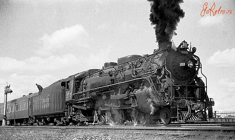 Железная дорога (поезда, паровозы, локомотивы, вагоны) - Паровоз №3713 типа 2-3-1 Бостон и Мэн ж.д.
