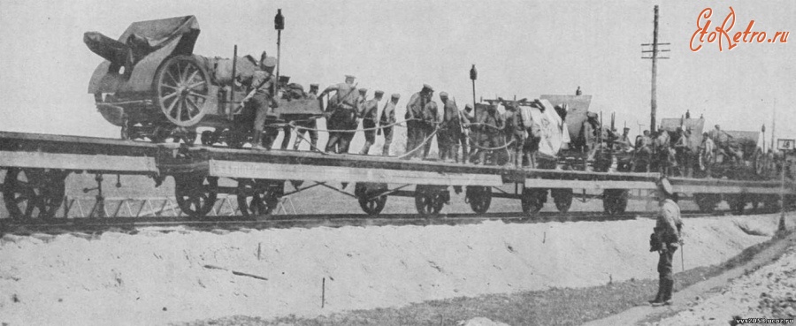 Железная дорога (поезда, паровозы, локомотивы, вагоны) - Воинский эшелон периода Первой мировой войны