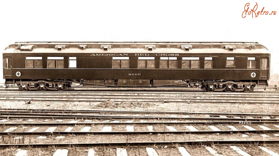 Железная дорога (поезда, паровозы, локомотивы, вагоны) - Вагон-лаборатория американского Красного Креста работавший в период пандемии  
