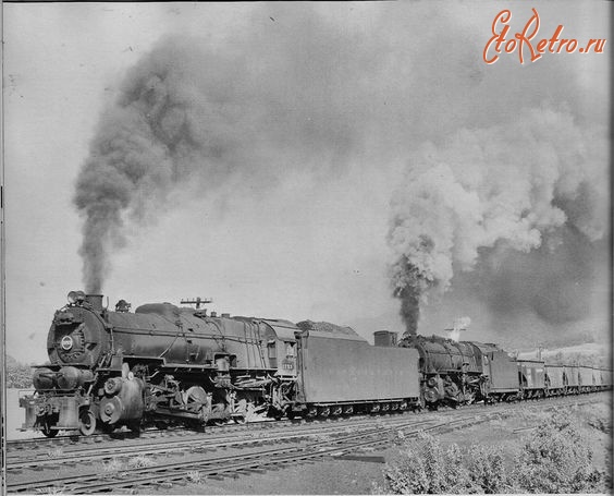 Железная дорога (поезда, паровозы, локомотивы, вагоны) - Двойная тяга