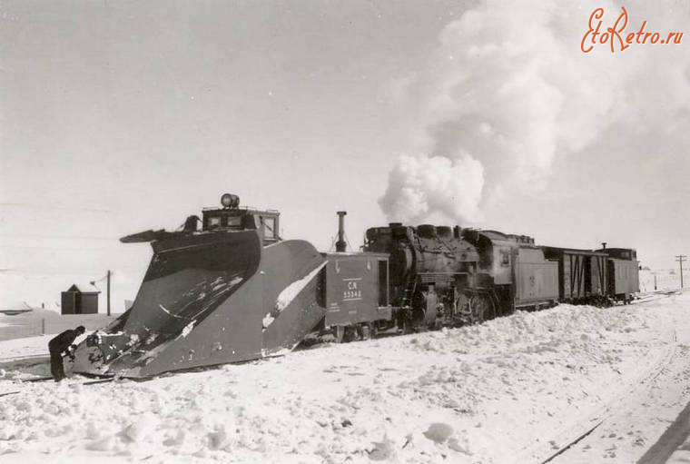 Железная дорога (поезда, паровозы, локомотивы, вагоны) - Снегоборьба в Саскачеване