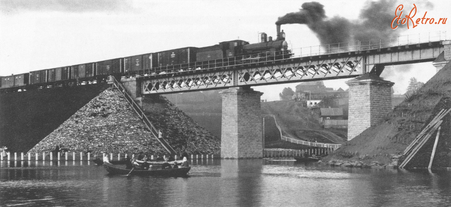 Железная дорога (поезда, паровозы, локомотивы, вагоны) - Поезд на мосту через р.Данилиха