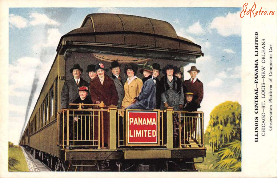 Железная дорога (поезда, паровозы, локомотивы, вагоны) - Смотровая площадка композитного вагона Панама Лимитед