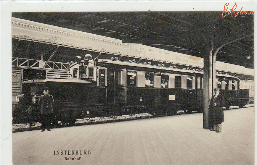 Железная дорога (поезда, паровозы, локомотивы, вагоны) - Аккумуляторный вагон АТ-3 на ст.Инстербург.