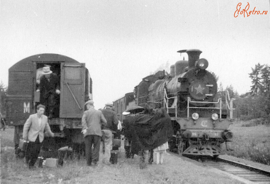 Железная дорога (поезда, паровозы, локомотивы, вагоны) - Посадка пассажиров на пригородный поезд следующий в Зеленогорск