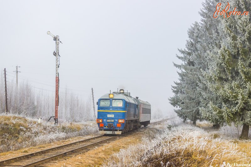 Железная дорога (поезда, паровозы, локомотивы, вагоны) - Тепловоз М62 на перегоне Кувшиново-Ранцево