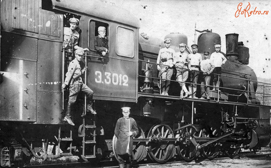 Железная дорога (поезда, паровозы, локомотивы, вагоны) - Паровоз серии Э.3012 и чехословацкие  легионеры