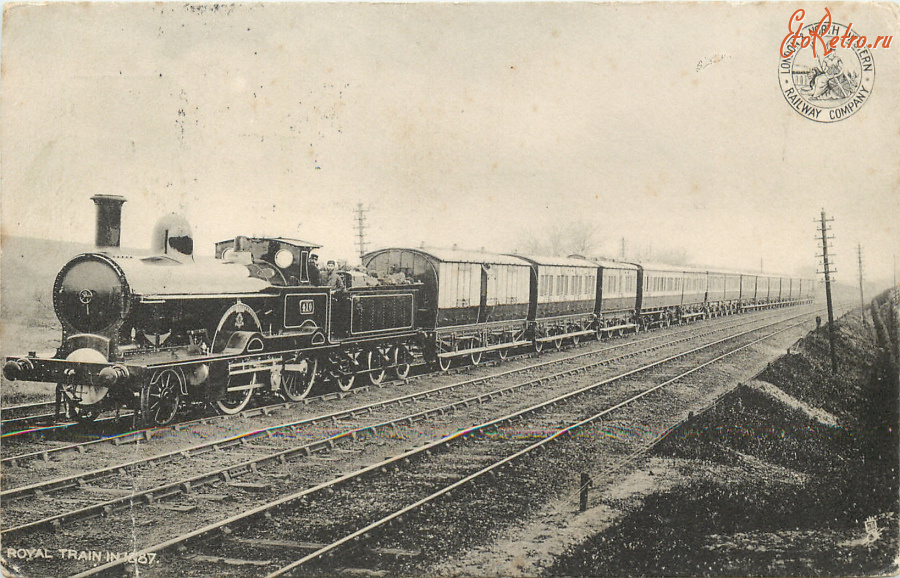 Железная дорога (поезда, паровозы, локомотивы, вагоны) - Королевский поезд N.410 L.N.W.R. в 1887 году