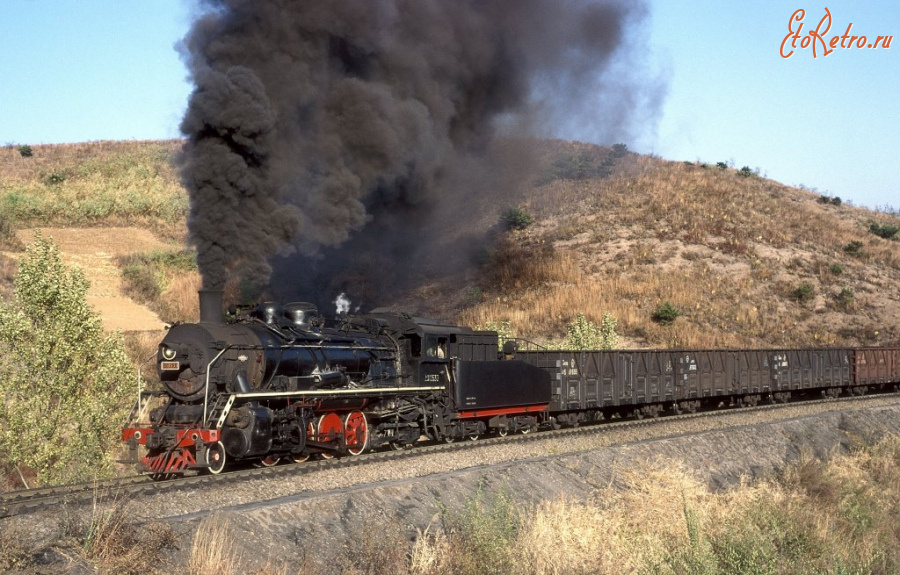 Железная дорога (поезда, паровозы, локомотивы, вагоны) - Паровоз SY 0533 с поездом