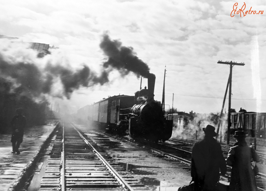 Железная дорога (поезда, паровозы, локомотивы, вагоны) - Паровоз серии О,съемки кинофильма 