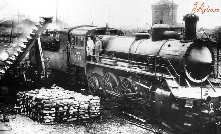 Железная дорога (поезда, паровозы, локомотивы, вагоны) - Экипировка паровоза серии С.20 дровами