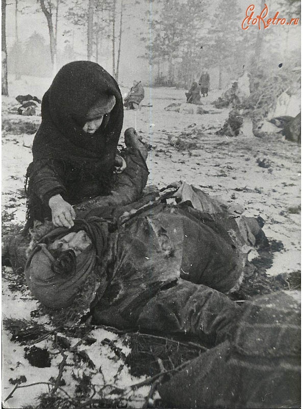 Войны (боевые действия) - Советский ребенок рядом с убитой матерью.