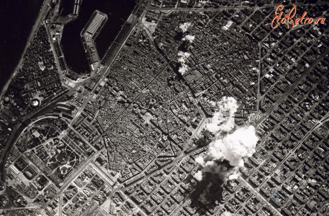 Войны (боевые действия) - Бомбардировка Барселоны нацистскими ВВС под командованием Франко.